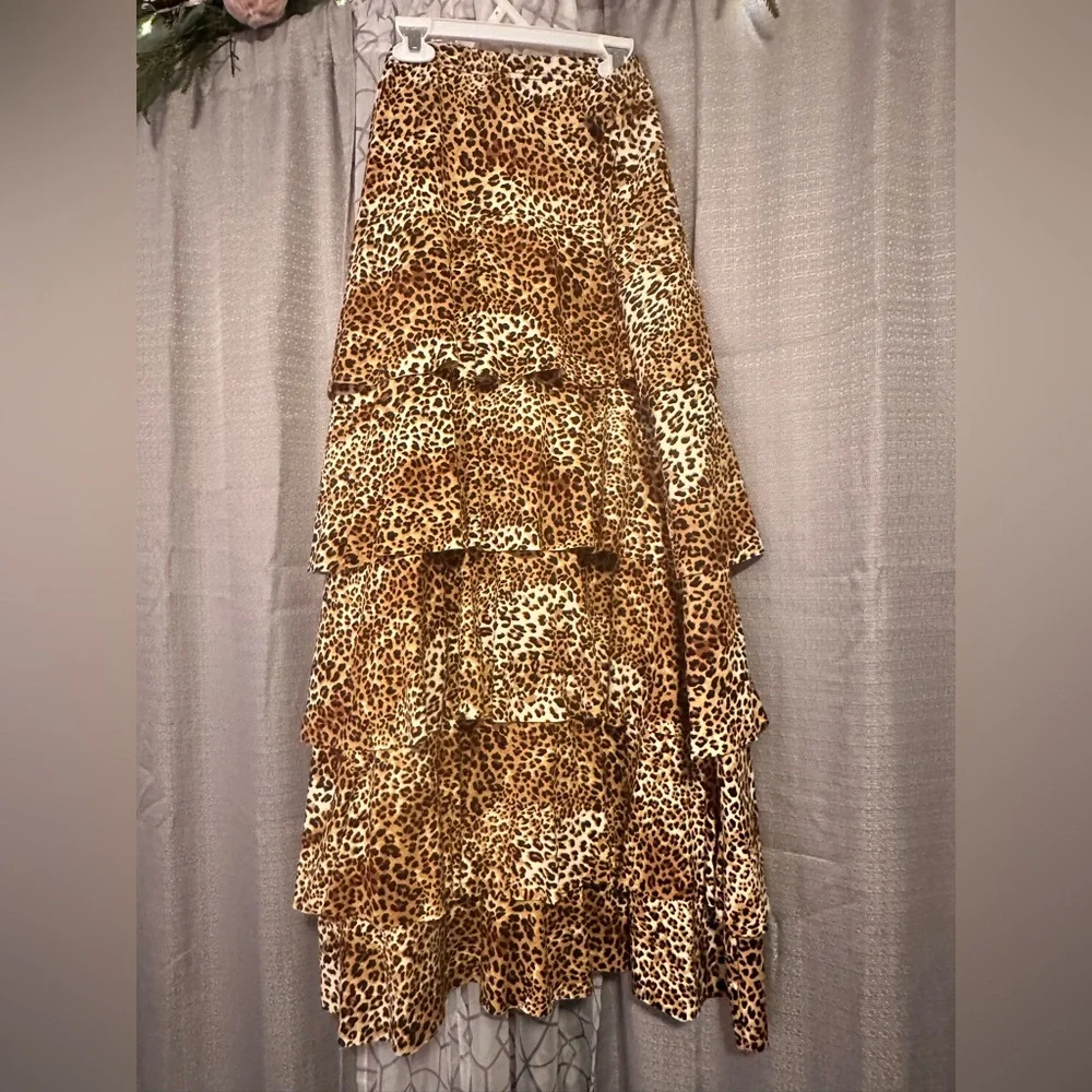 Junee Cheetah Ruffle Skirt - Picture 1 of 2